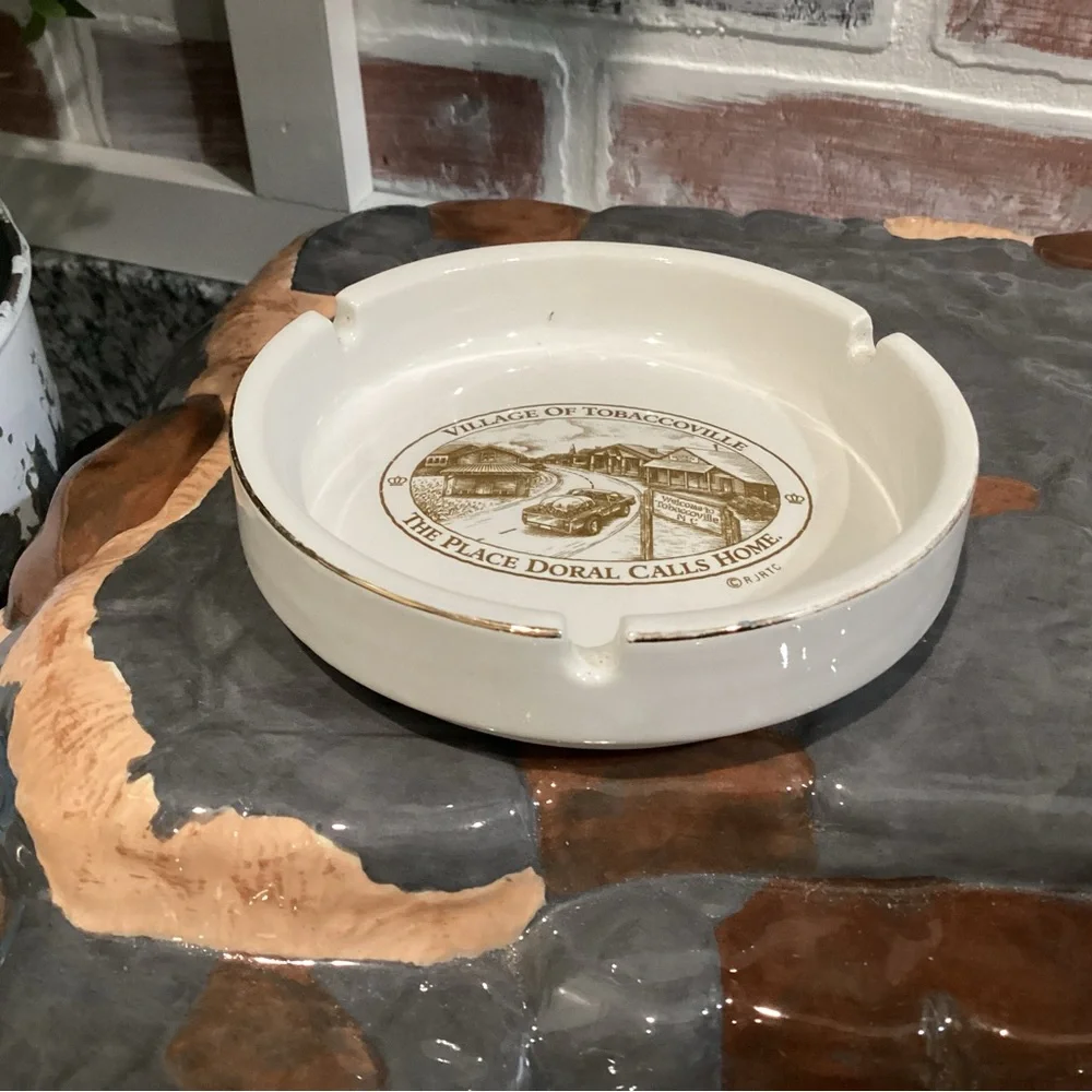 Vintage - Ceramic Crafted Ashtray - Village of Tobaccoville - Doral Home Base